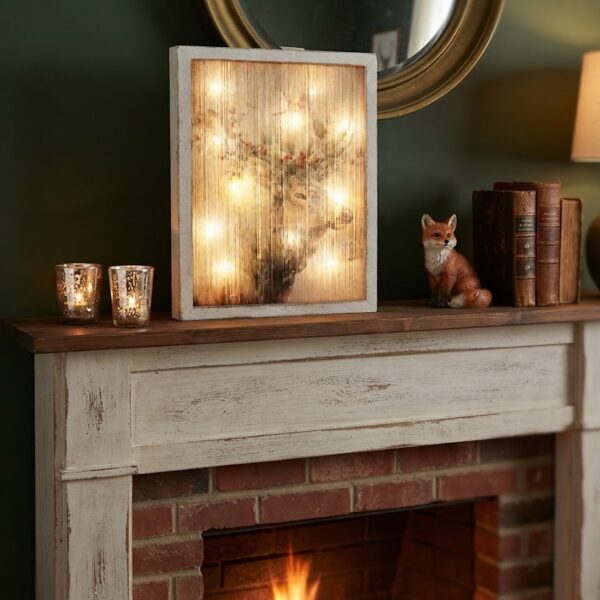 Lighted Fabric Reindeer Sign
