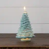 11.5" LIGHT GREEN SPRUCE 3D FLAME TREE CANDLE - Image 2