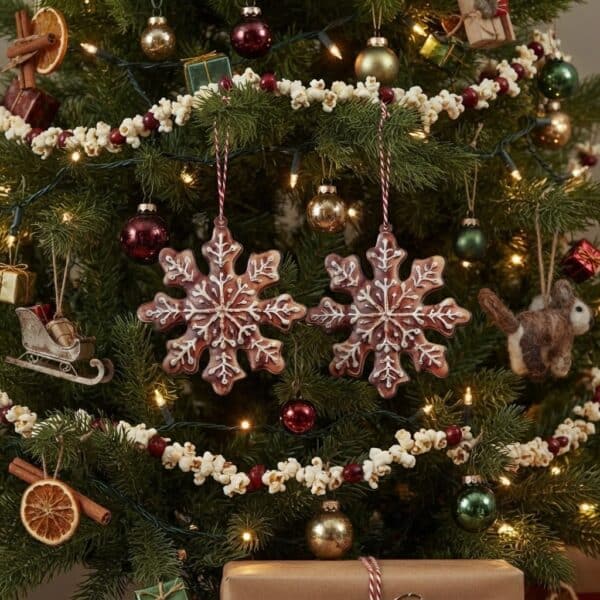 6" SNOWFLAKE METAL ORNAMENT/ SET OF 2