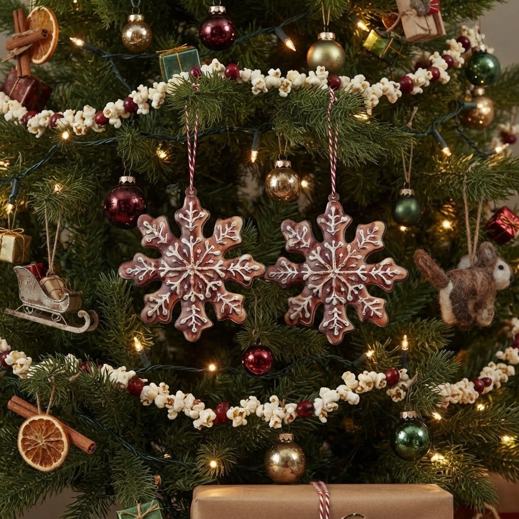 6" SNOWFLAKE METAL ORNAMENT/ SET OF 2