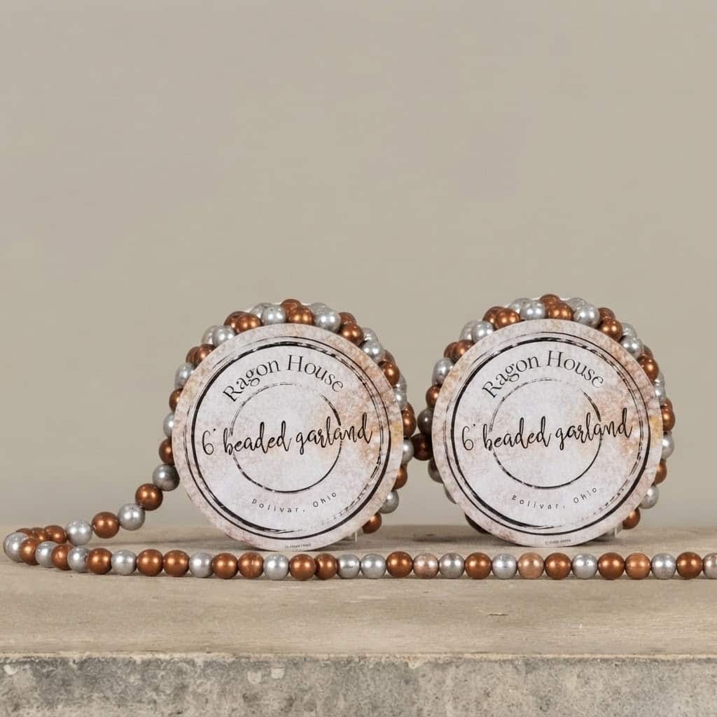 72" BRONZE & SILVER BEADED GARLAND / SET OF 2