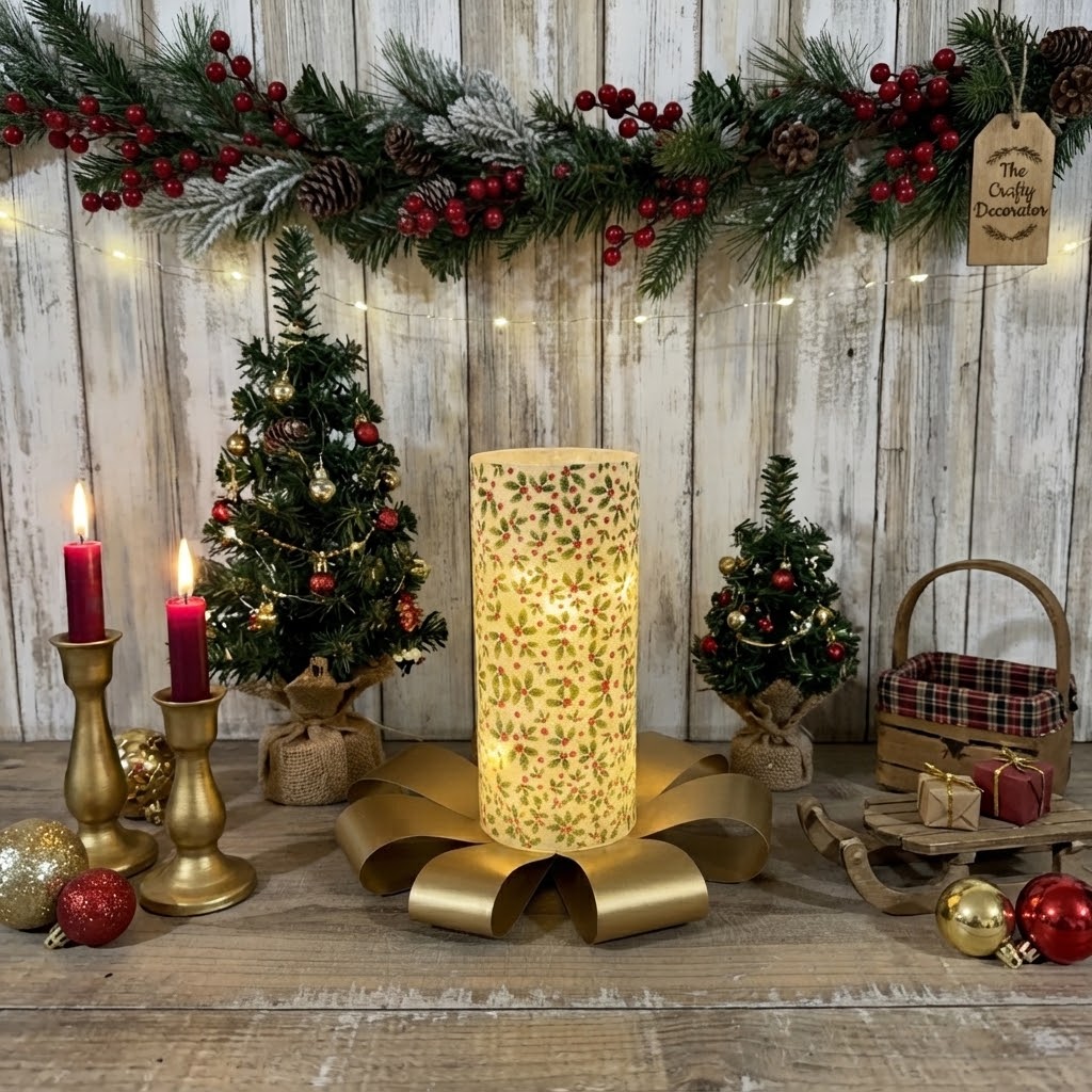 Golden Bow Candle Holder