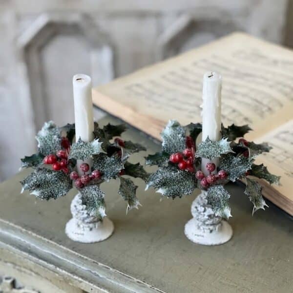 5" Hollyberry Glen Candle Ring / Set of 2
