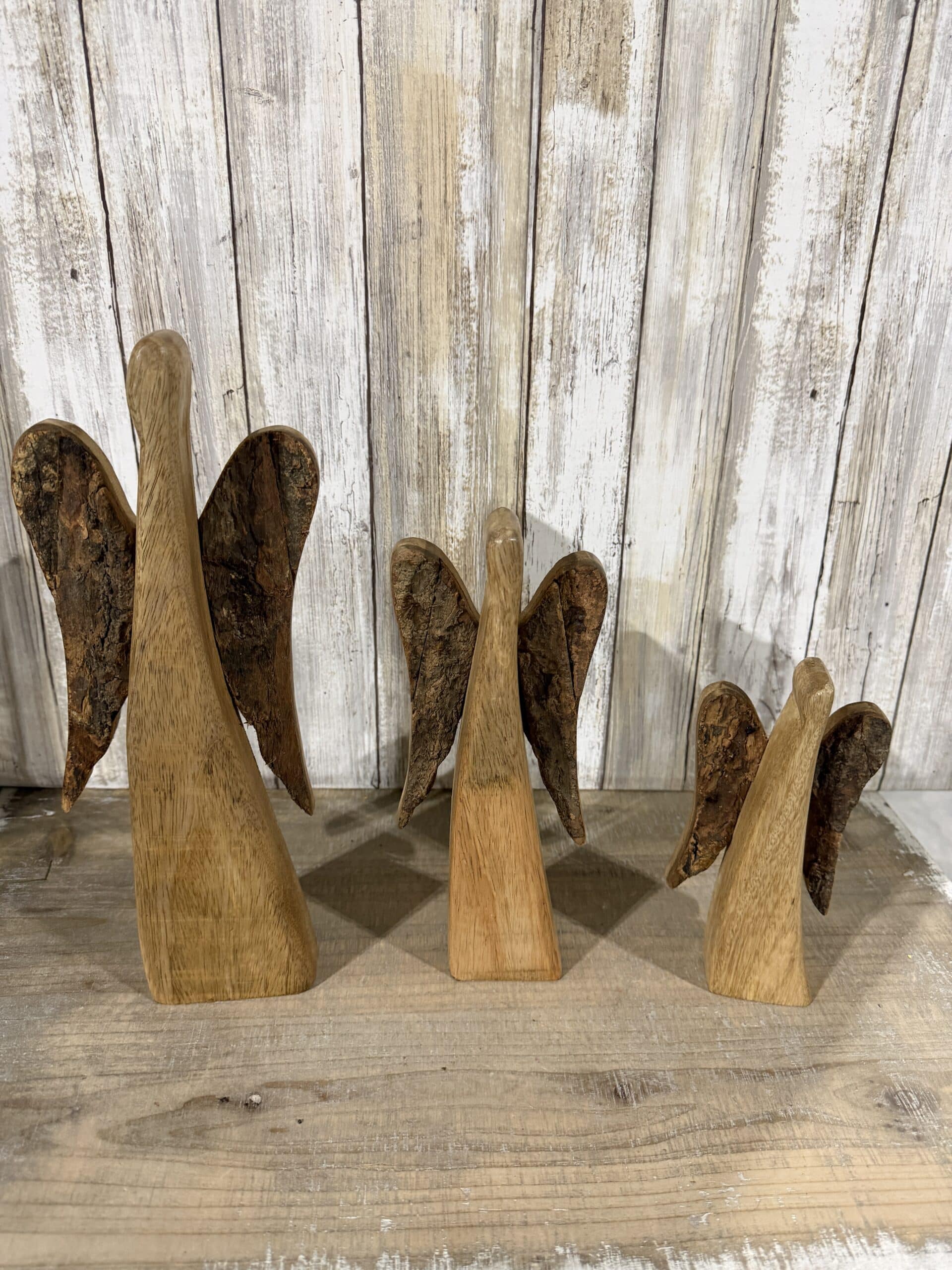 Set of 3 Wood Angel Cutout Stands - Image 2