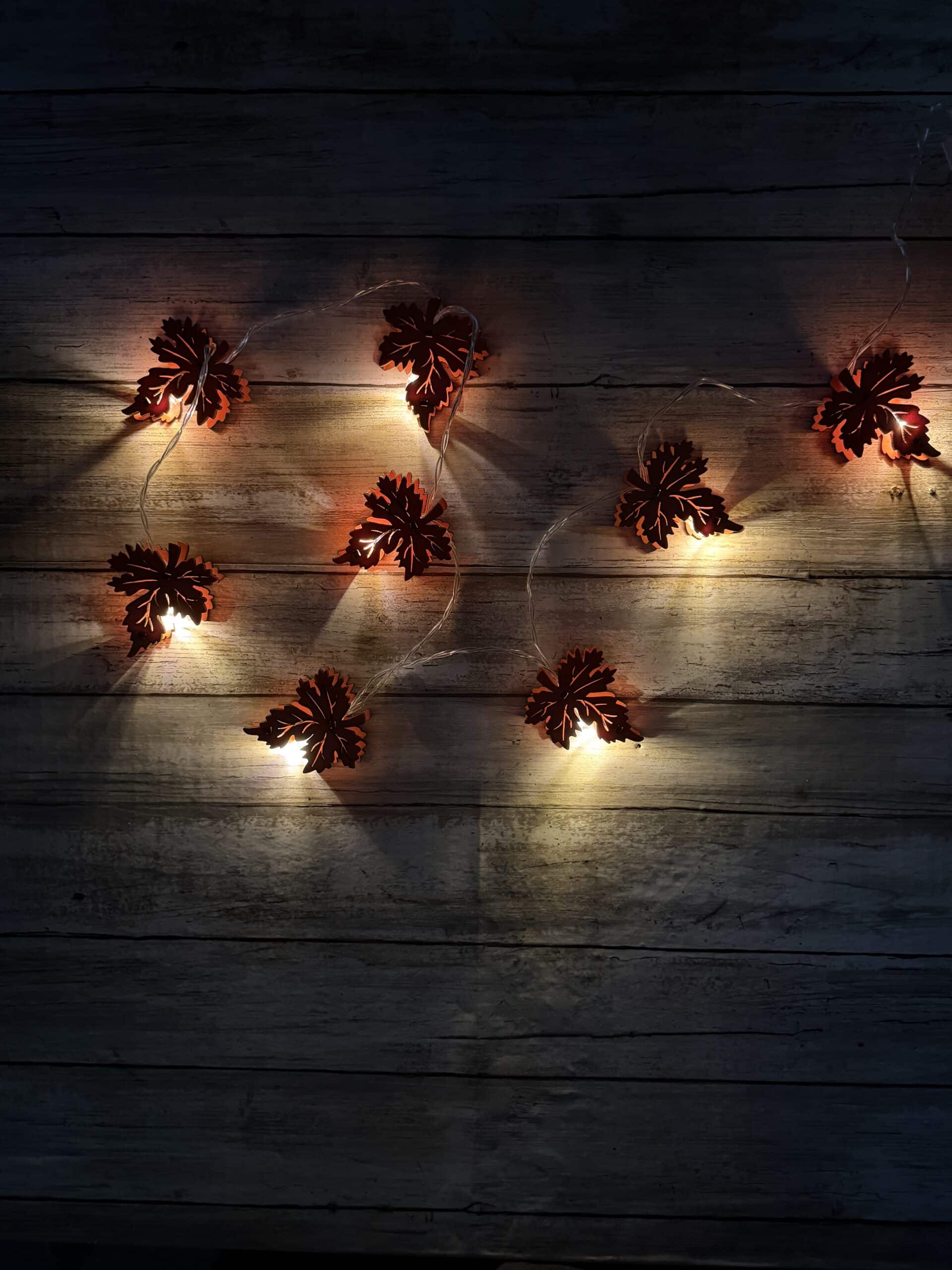 Lighted Maple Leaf Garland - Image 2