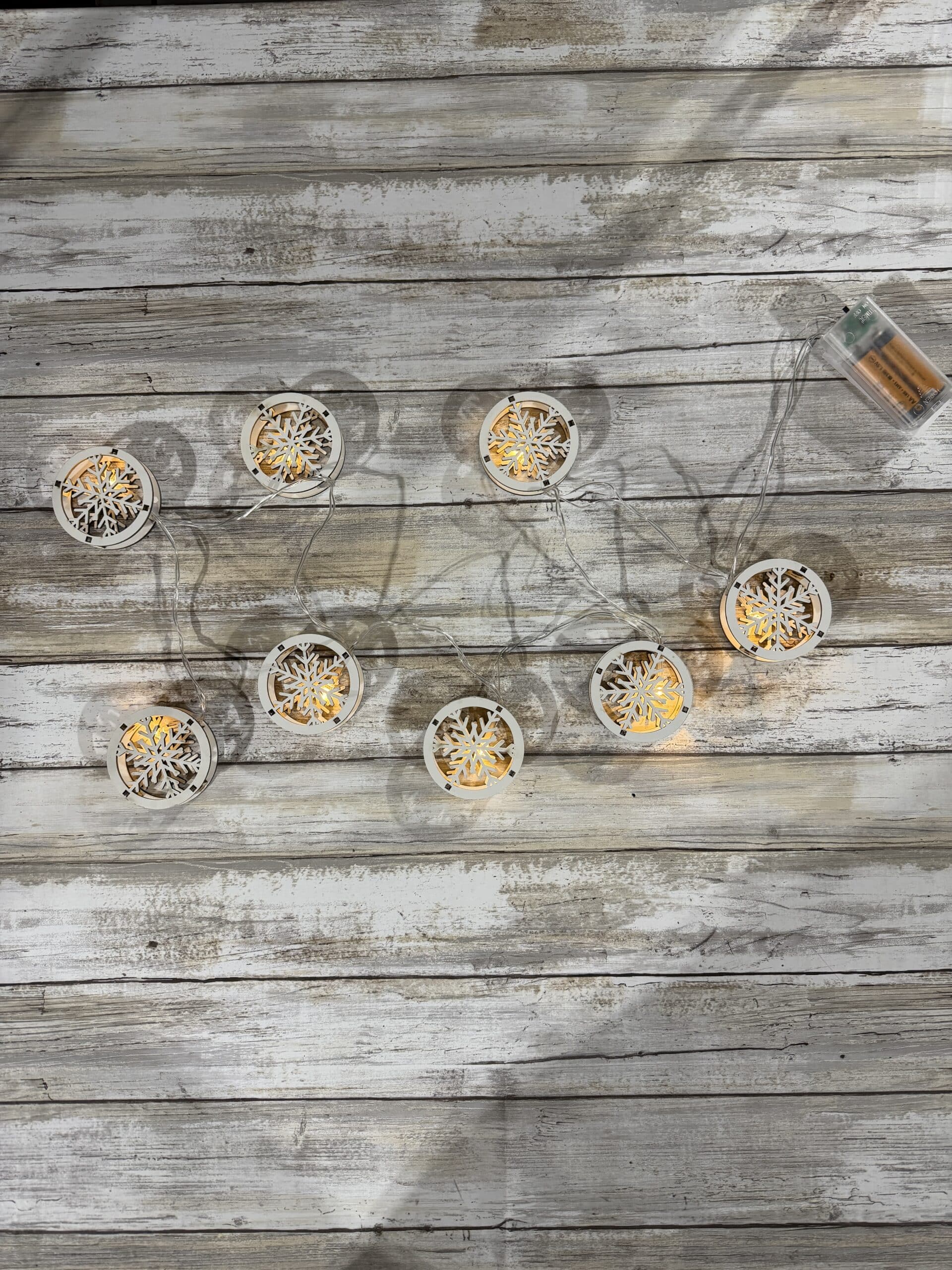 Lighted Round Snowflake Garland - Image 3