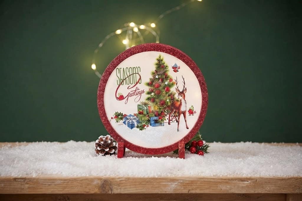 Retro Christmas Pre-Lit Glass Frame - Image 2