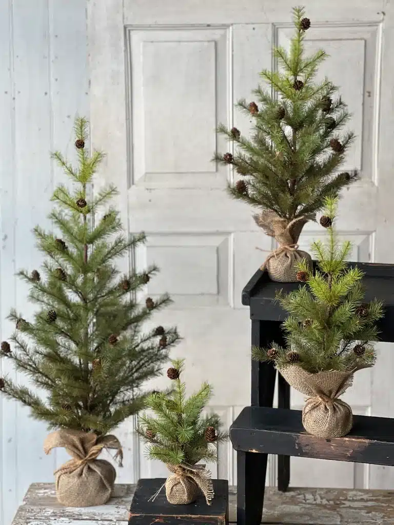 12 " Greenup Pine Tree w/ Cones - Image 2