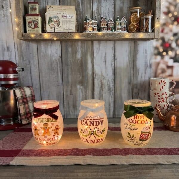 Christmas Treat Pre-Lit Jars with Ribbon