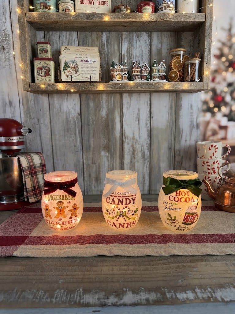 Christmas Treat Pre-Lit Jars with Ribbon