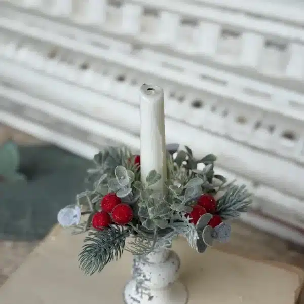 Alternative view of 4" Sprightly Spruce Candle Ring / Set of 2