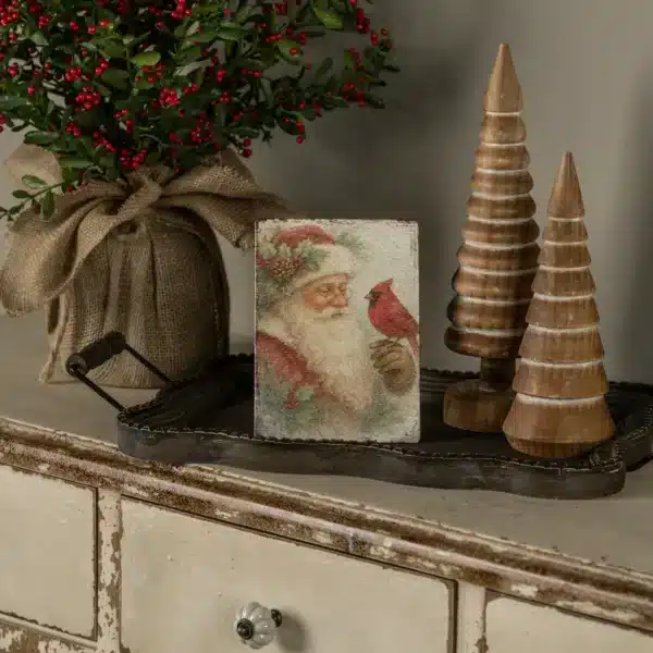 7" SANTA AND CARDINAL TABLETOP SIGN SET - Image 3