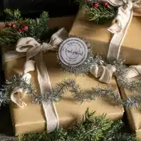 Alternative view of 72” Blue Vintage Tinsel Garland, Set/2